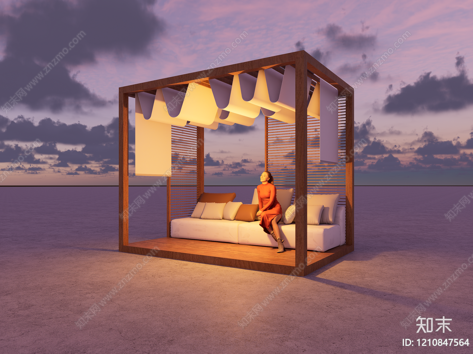 现代简约亭子SU模型下载【ID:1210847564】