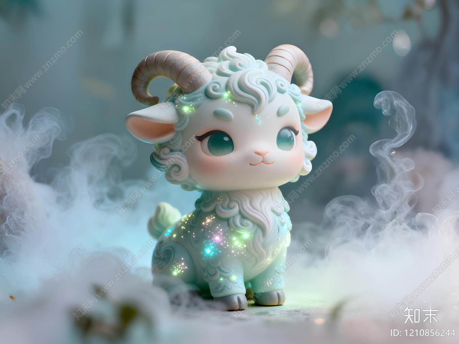 新中式国潮Q版雕塑摆件3D模型下载【ID:1210856244】