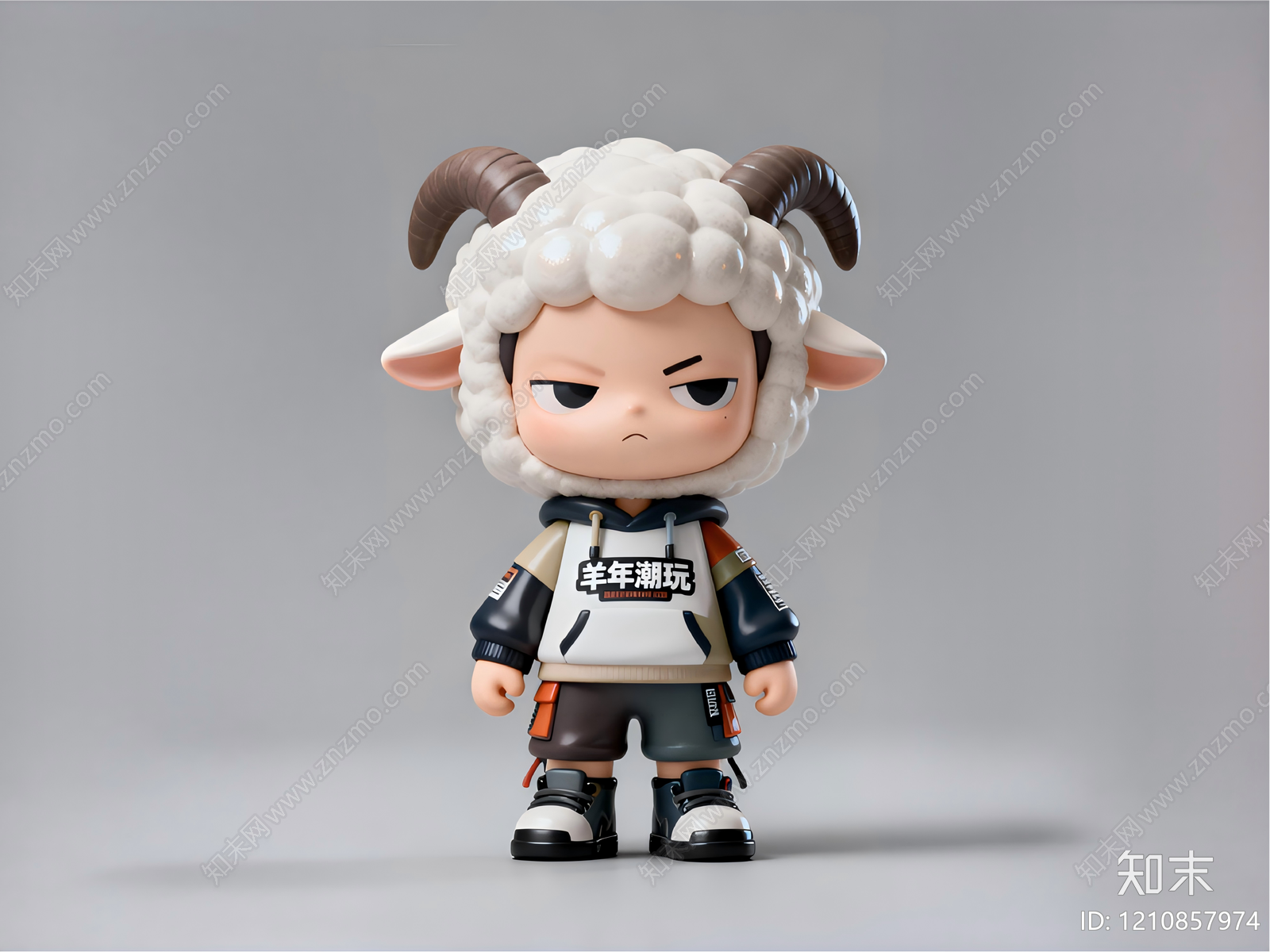 潮玩卡通雕塑摆件3D模型下载【ID:1210857974】