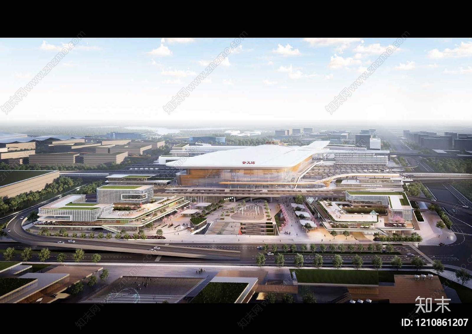 现代交通广场景观下载【ID:1210861207】