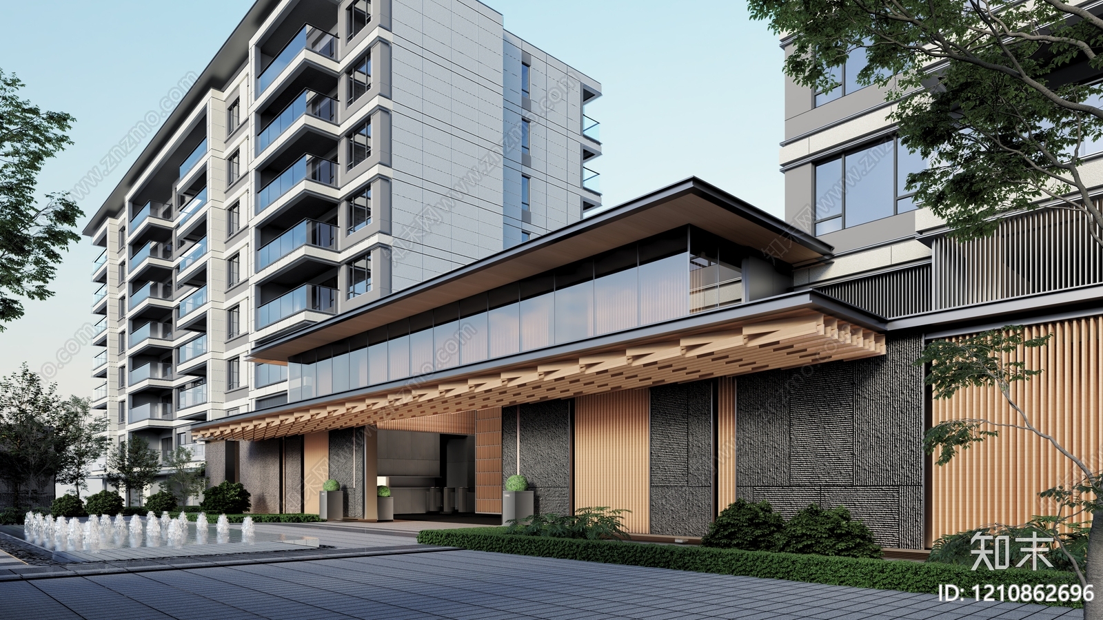 新中式多层住宅SU模型下载【ID:1210862696】