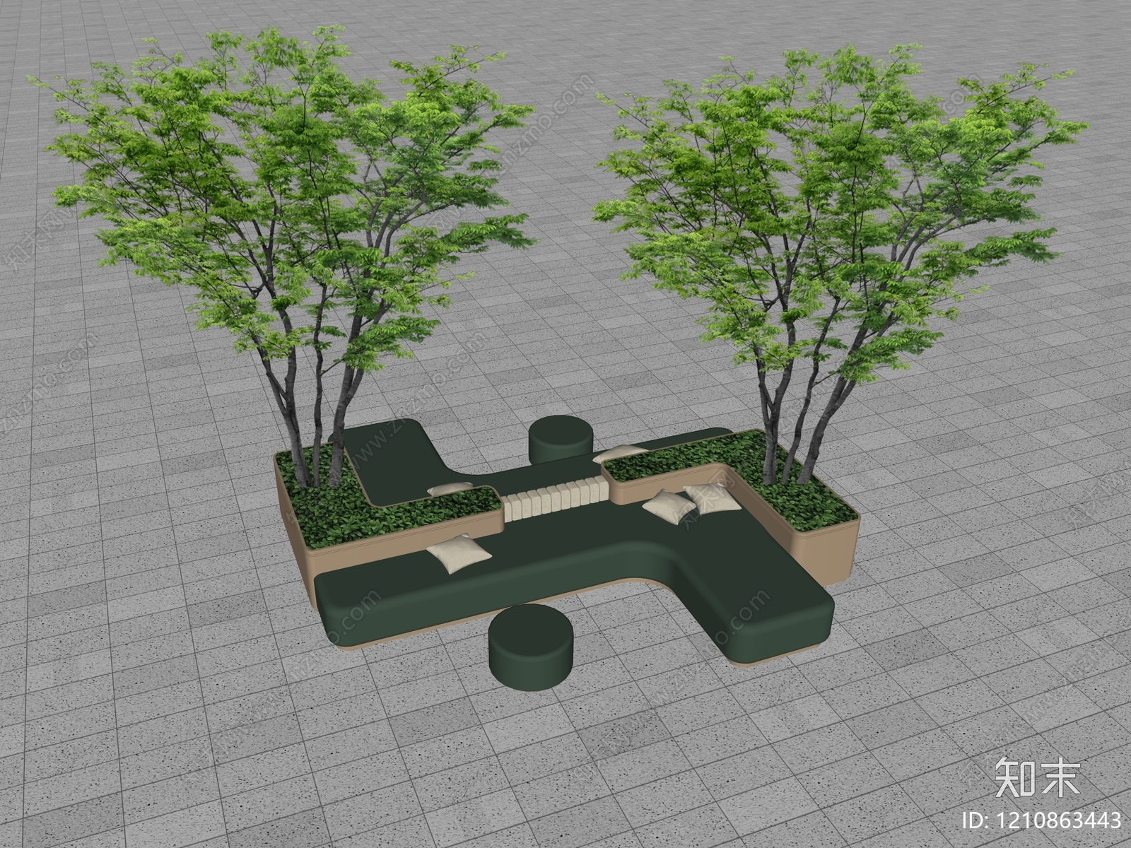 现代轻奢景观座椅SU模型下载【ID:1210863443】