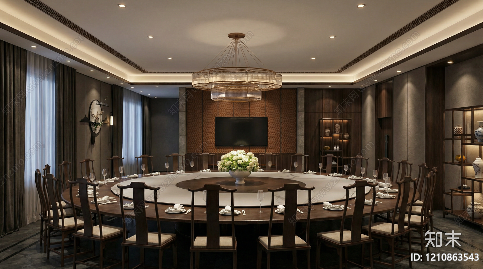 中式包厢SU模型下载【ID:1210863543】