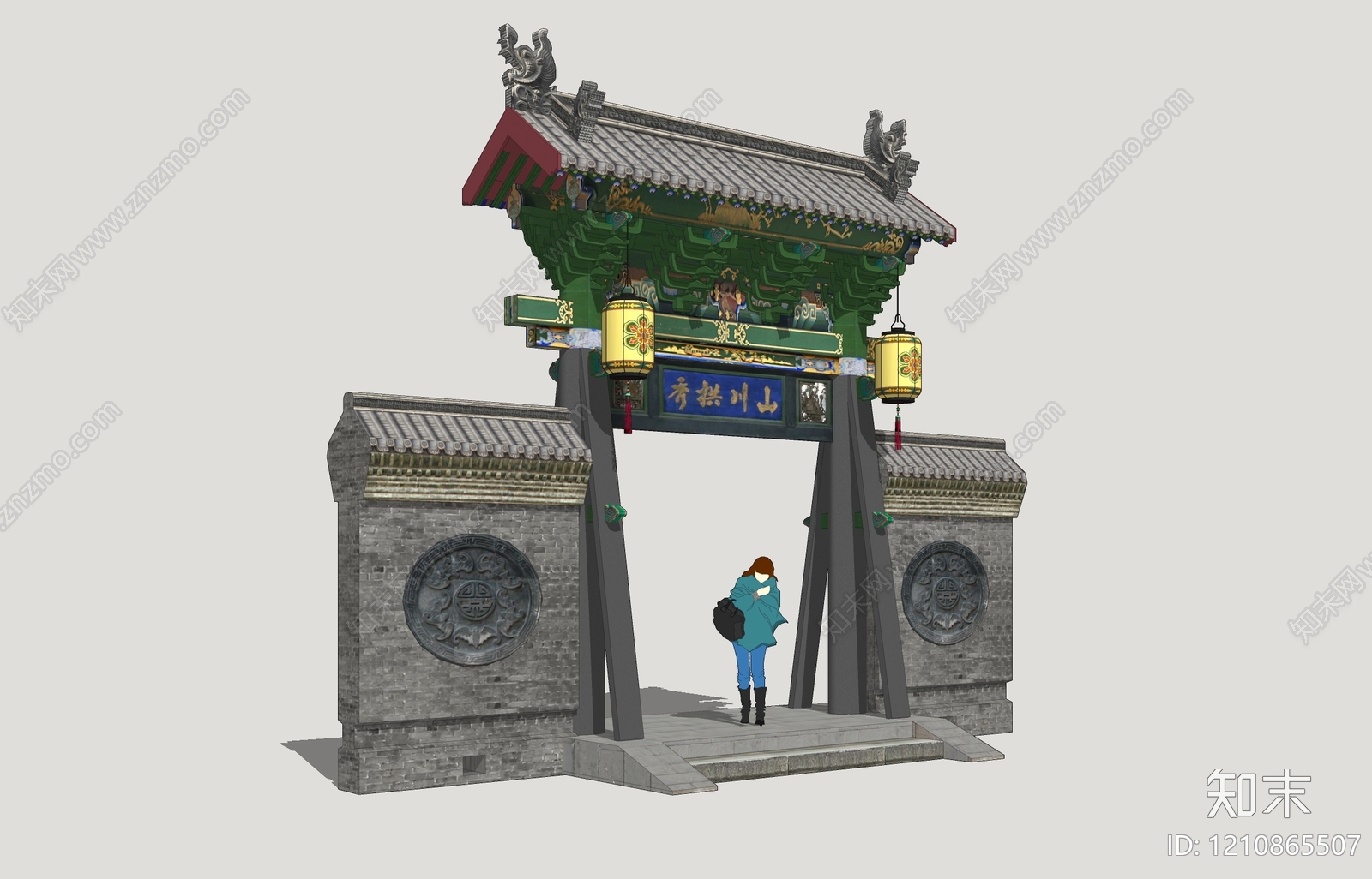 中式牌坊牌楼SU模型下载【ID:1210865507】