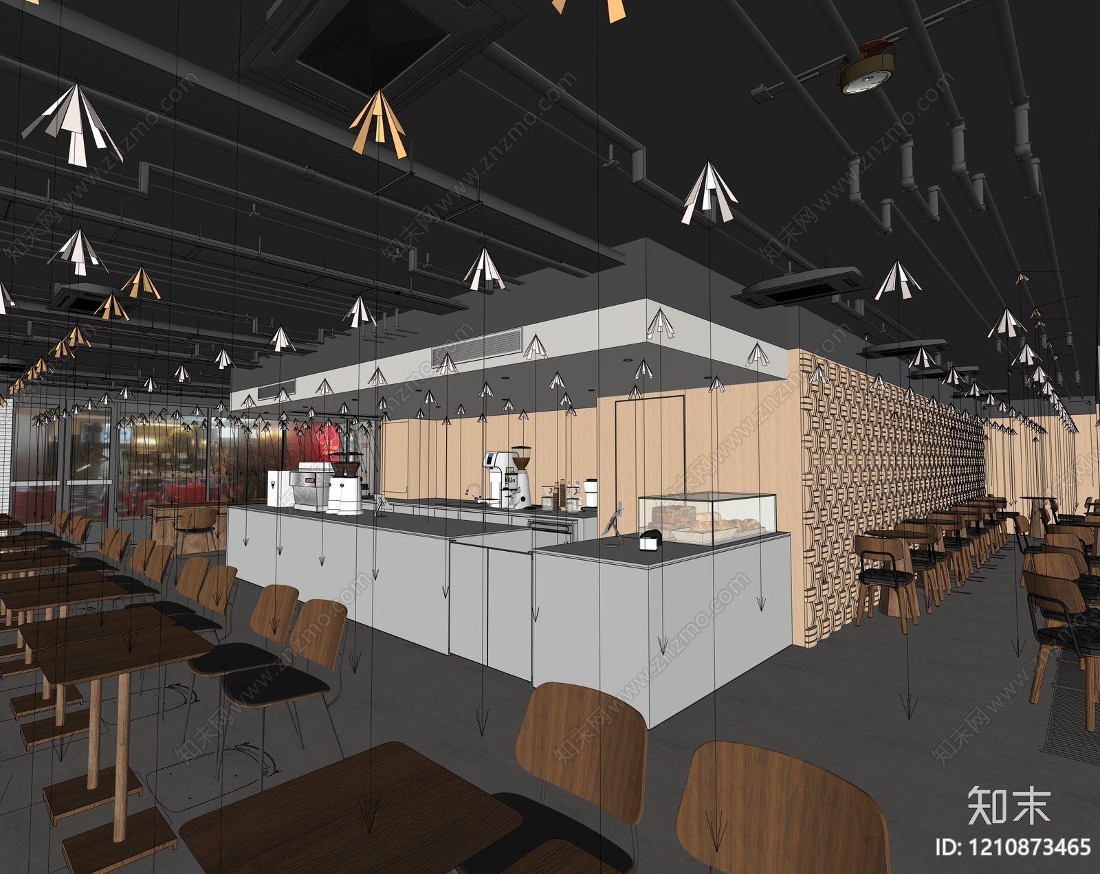 现代新中式茶餐厅SU模型下载【ID:1210873465】