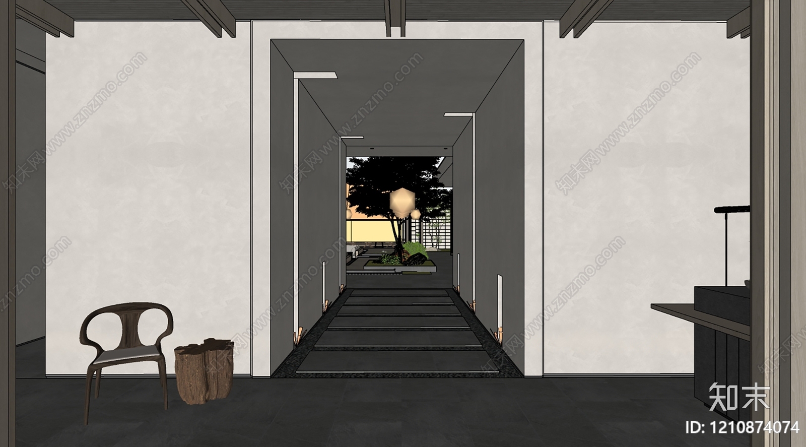 侘寂会所SU模型下载【ID:1210874074】