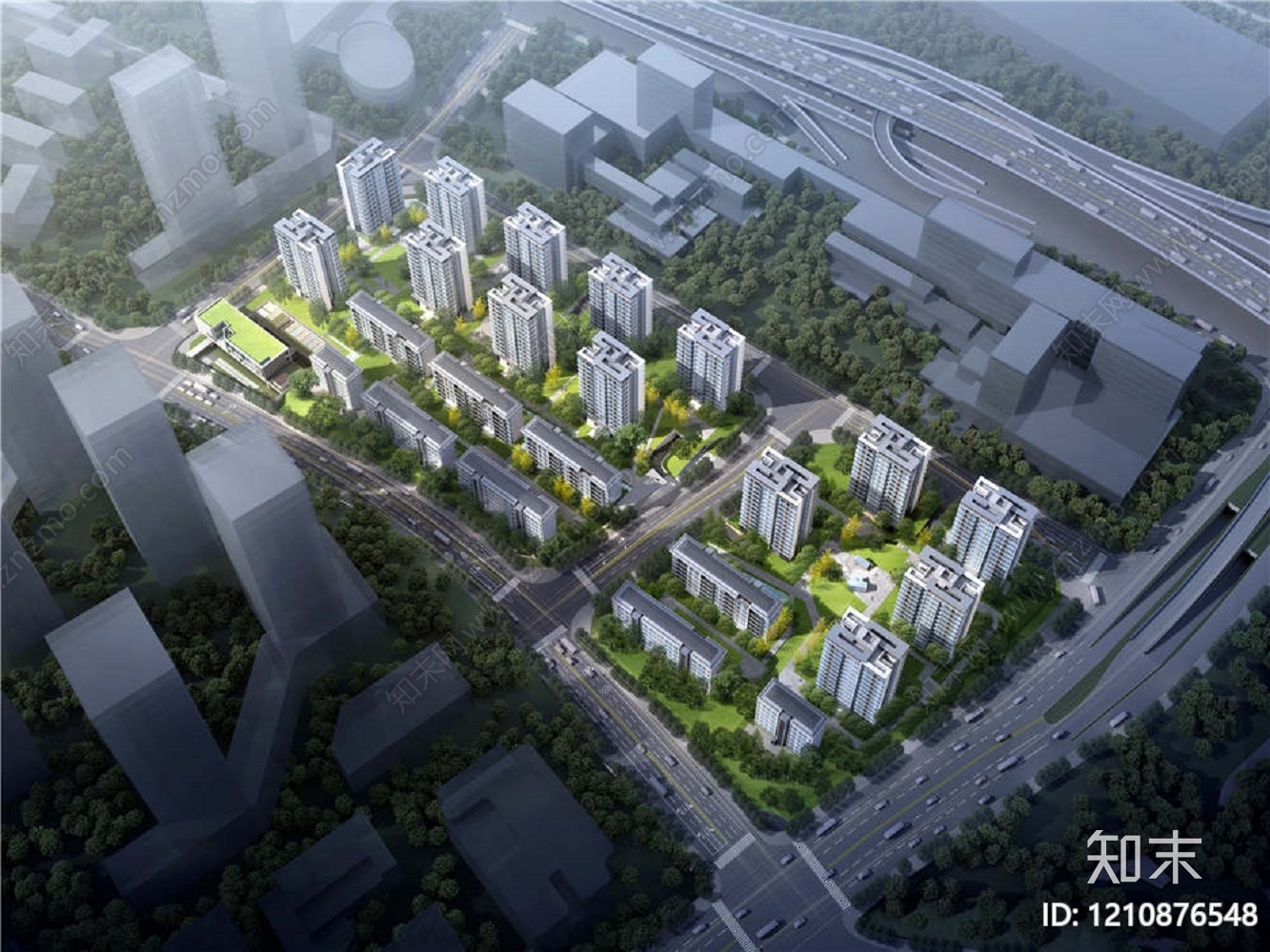 现代高层住宅SU模型下载【ID:1210876548】