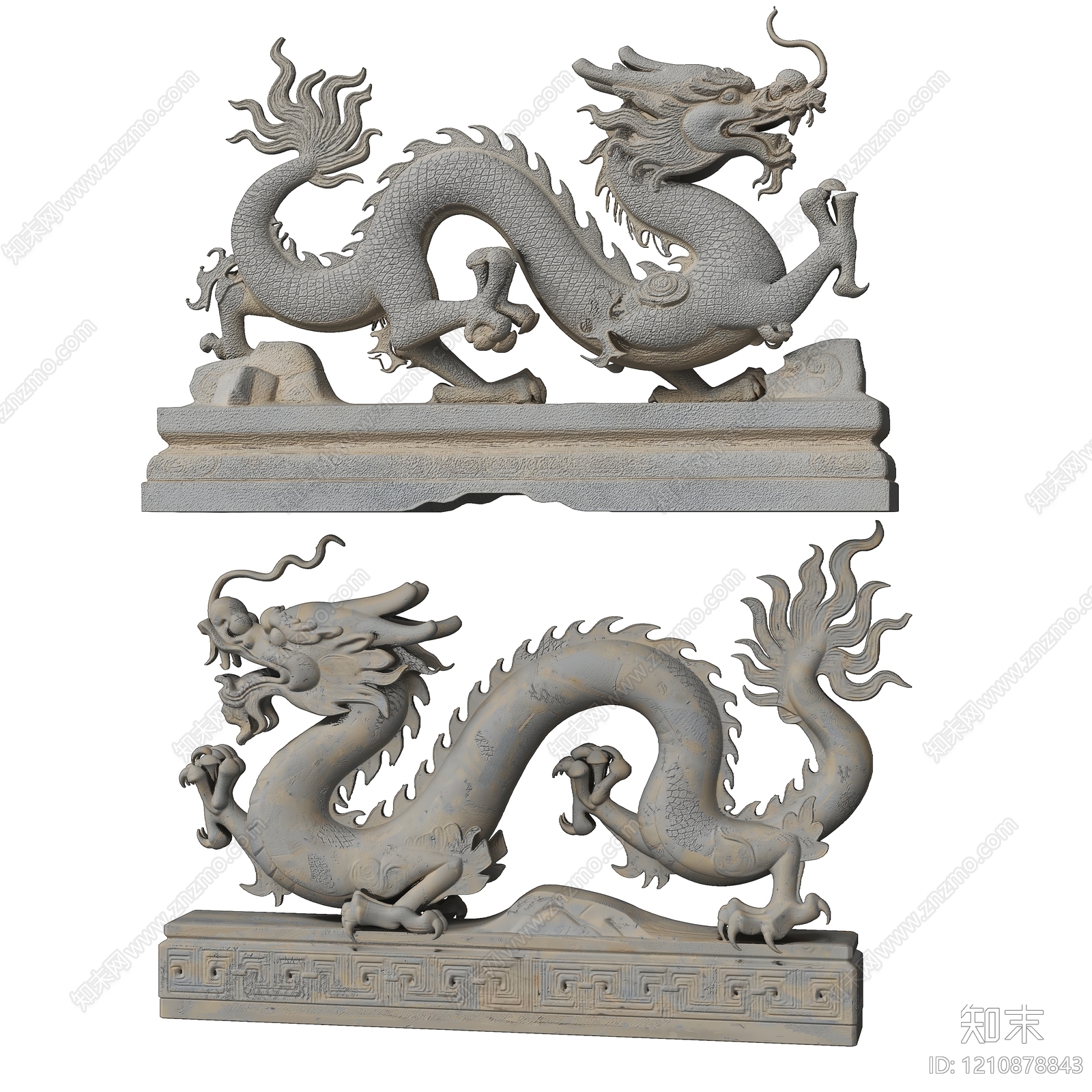 新中式生肖雕塑3D模型下载【ID:1210878843】