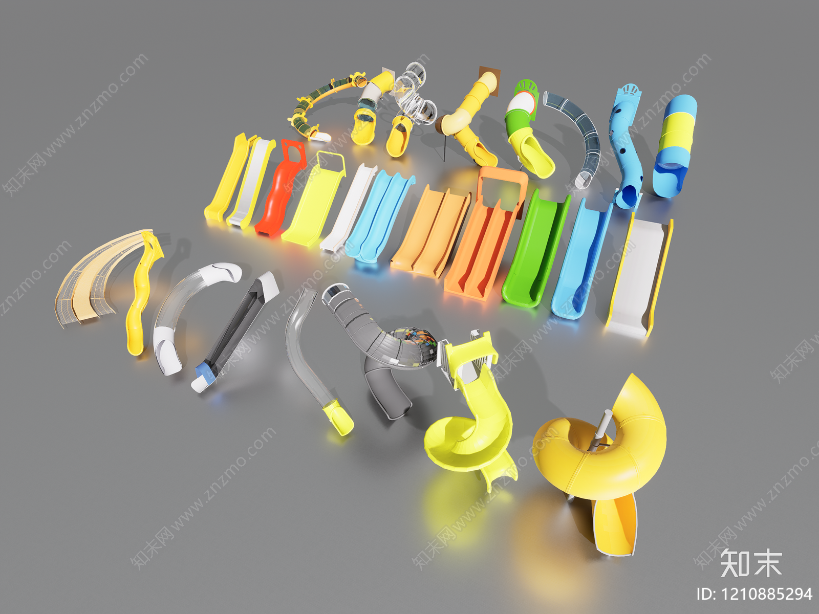 现代简约儿童滑梯SU模型下载【ID:1210885294】