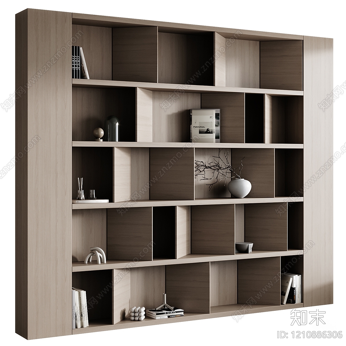 极简书柜3D模型下载【ID:1210886306】