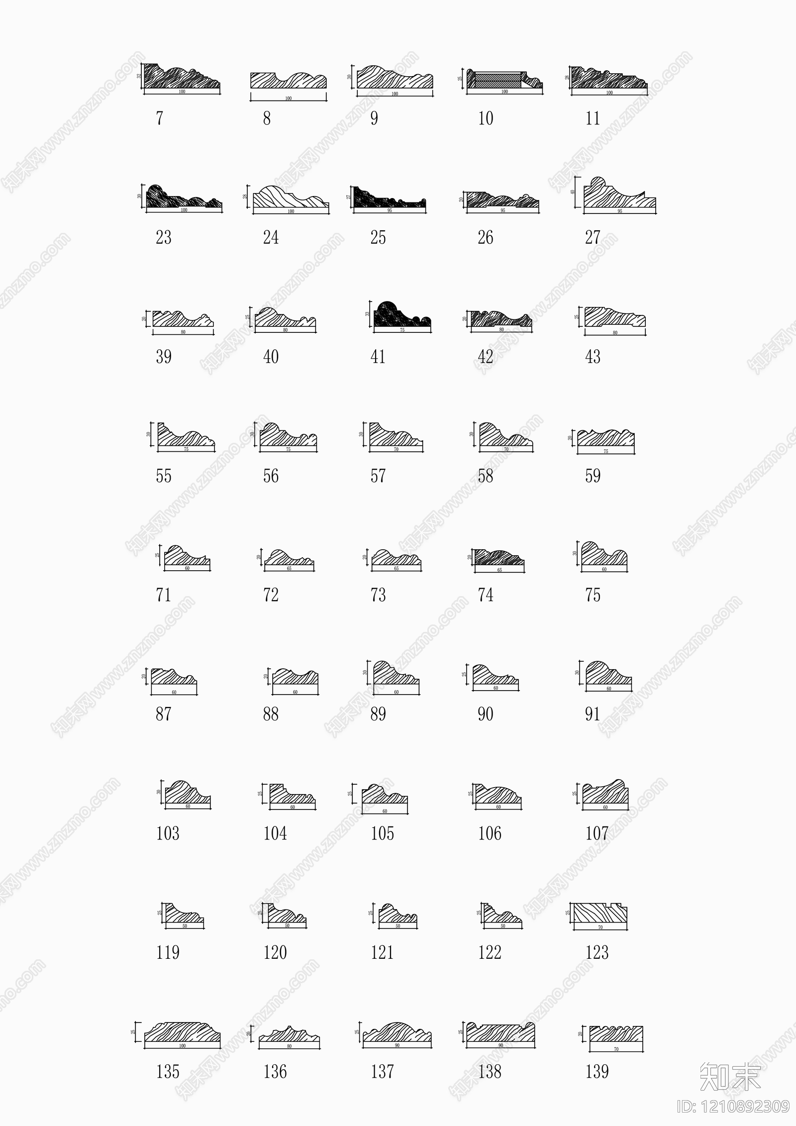 线型样式库施工图下载【ID:1210892309】