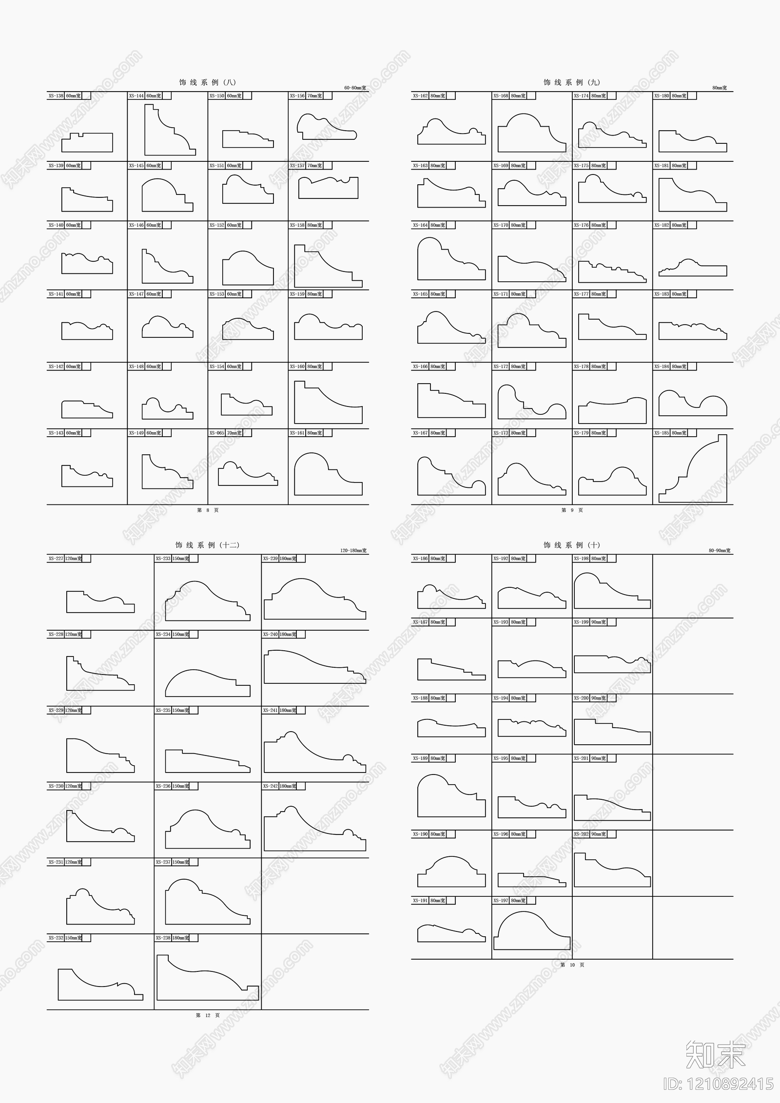 线型样式库施工图下载【ID:1210892415】