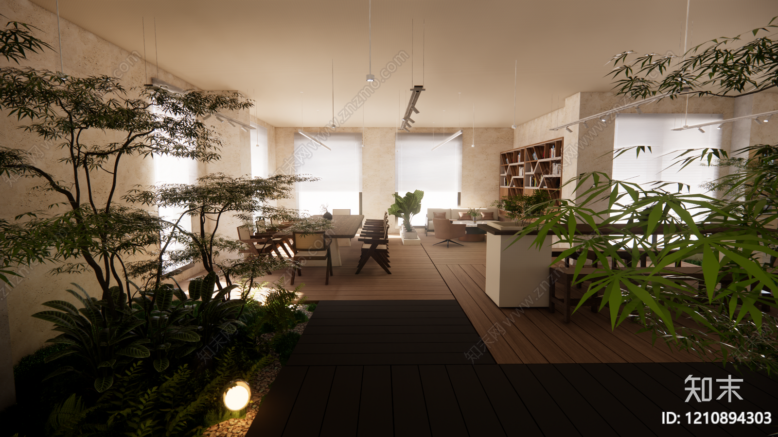 禅意会议室SU模型下载【ID:1210894303】