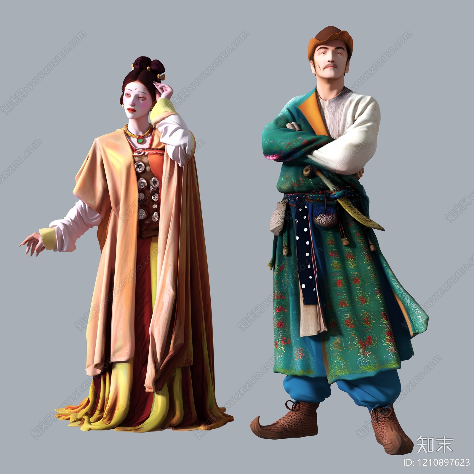 新中式多人SU模型下载【ID:1210897623】