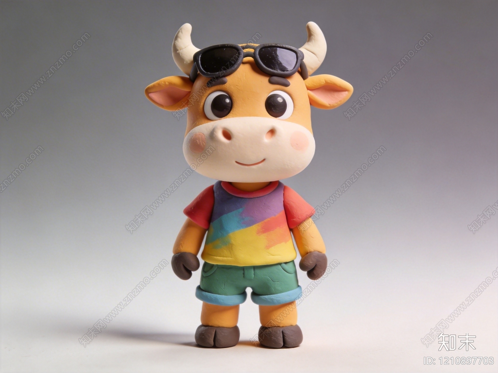 黏土卡通风格雕塑摆件SU模型下载【ID:1210897703】