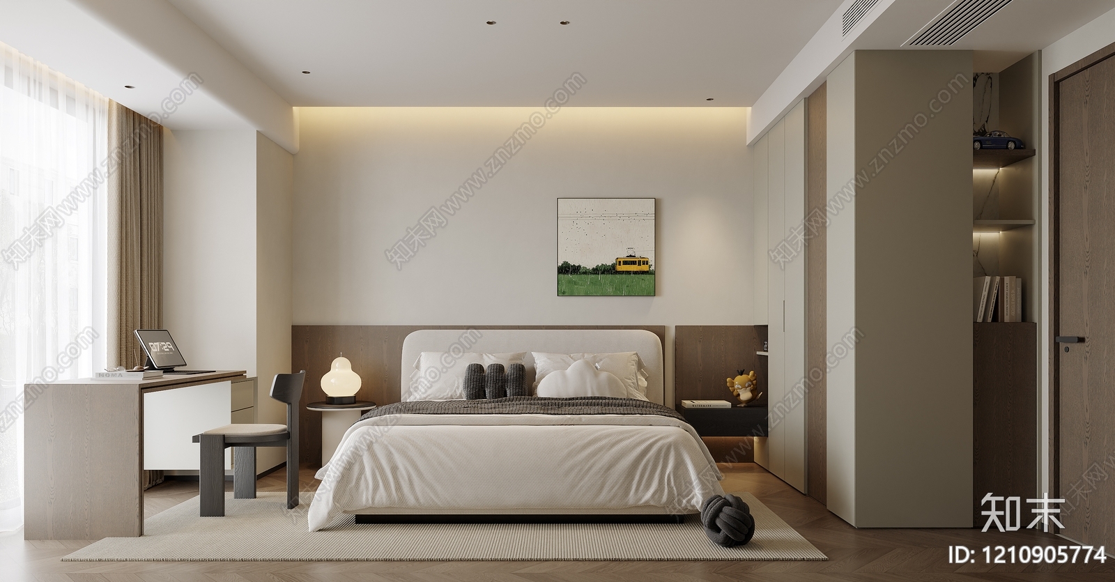 现代简约男孩房3D模型下载【ID:1210905774】