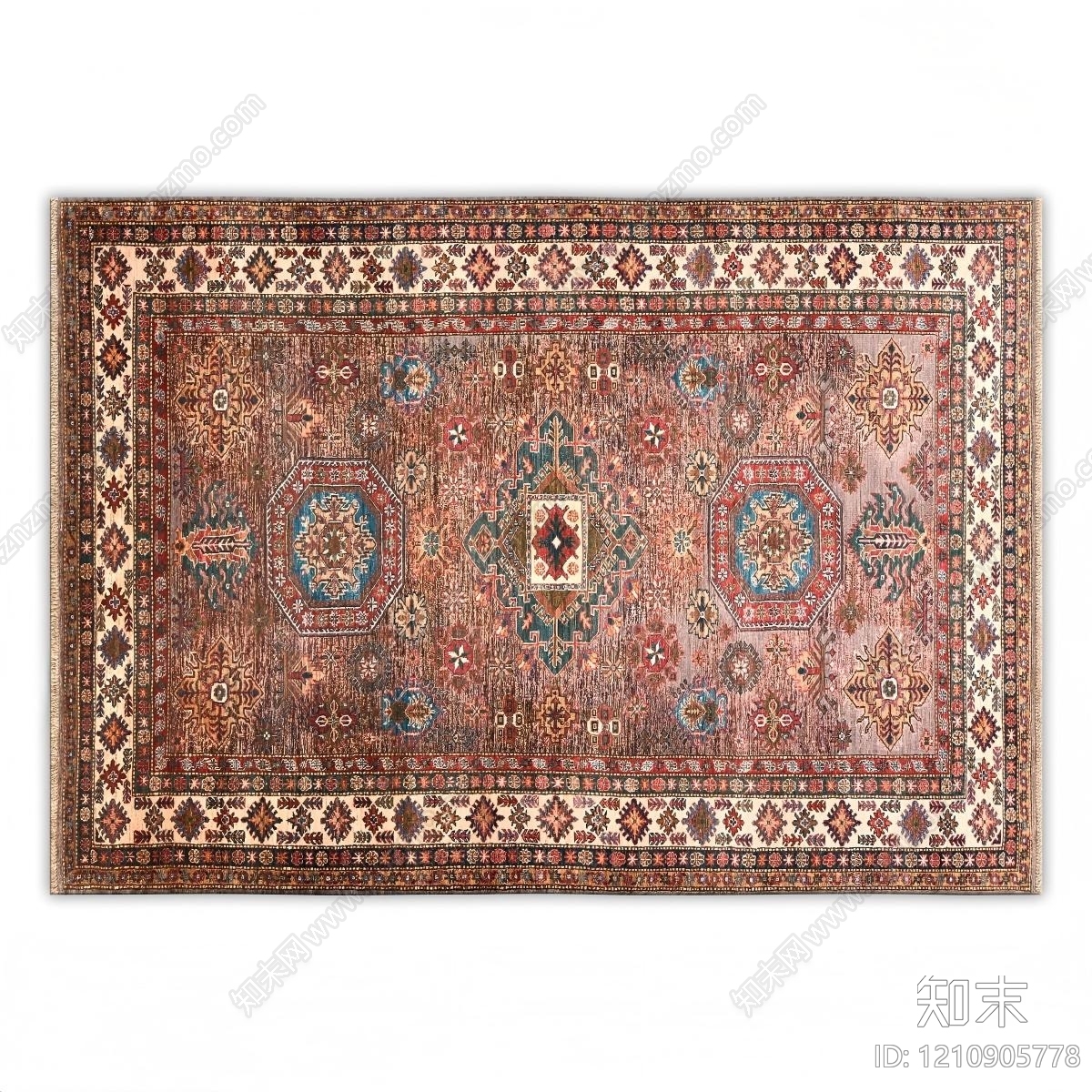 中古风毛绒地毯3D模型下载【ID:1210905778】