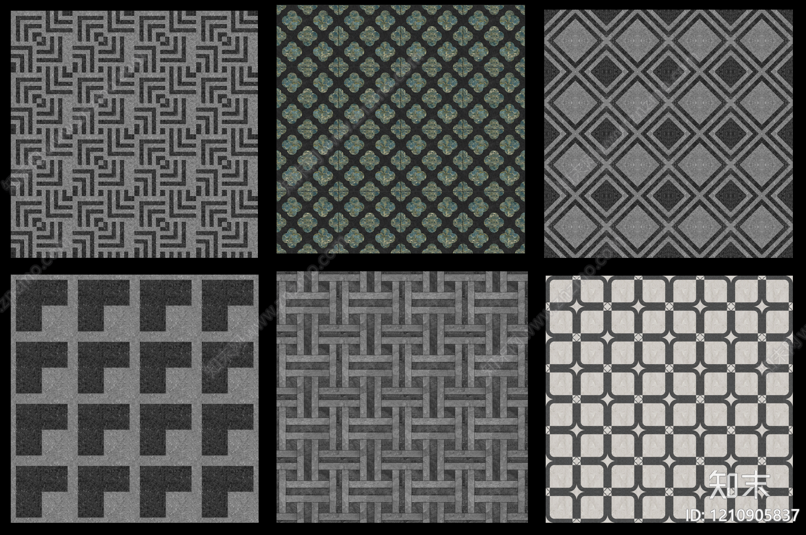 新中式景观拼花铺装贴图下载【ID:1210905837】