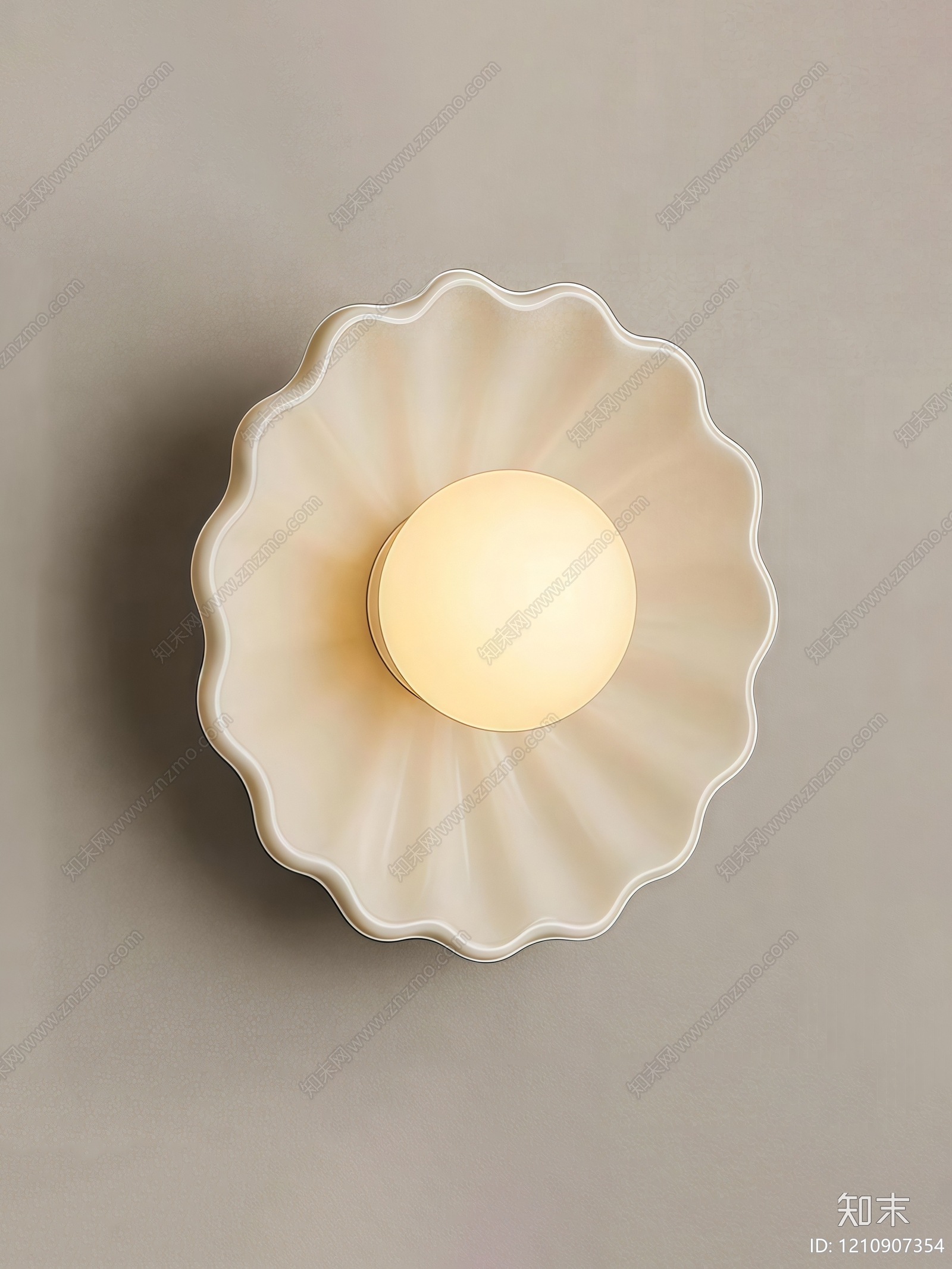 奶油风壁灯3D模型下载【ID:1210907354】