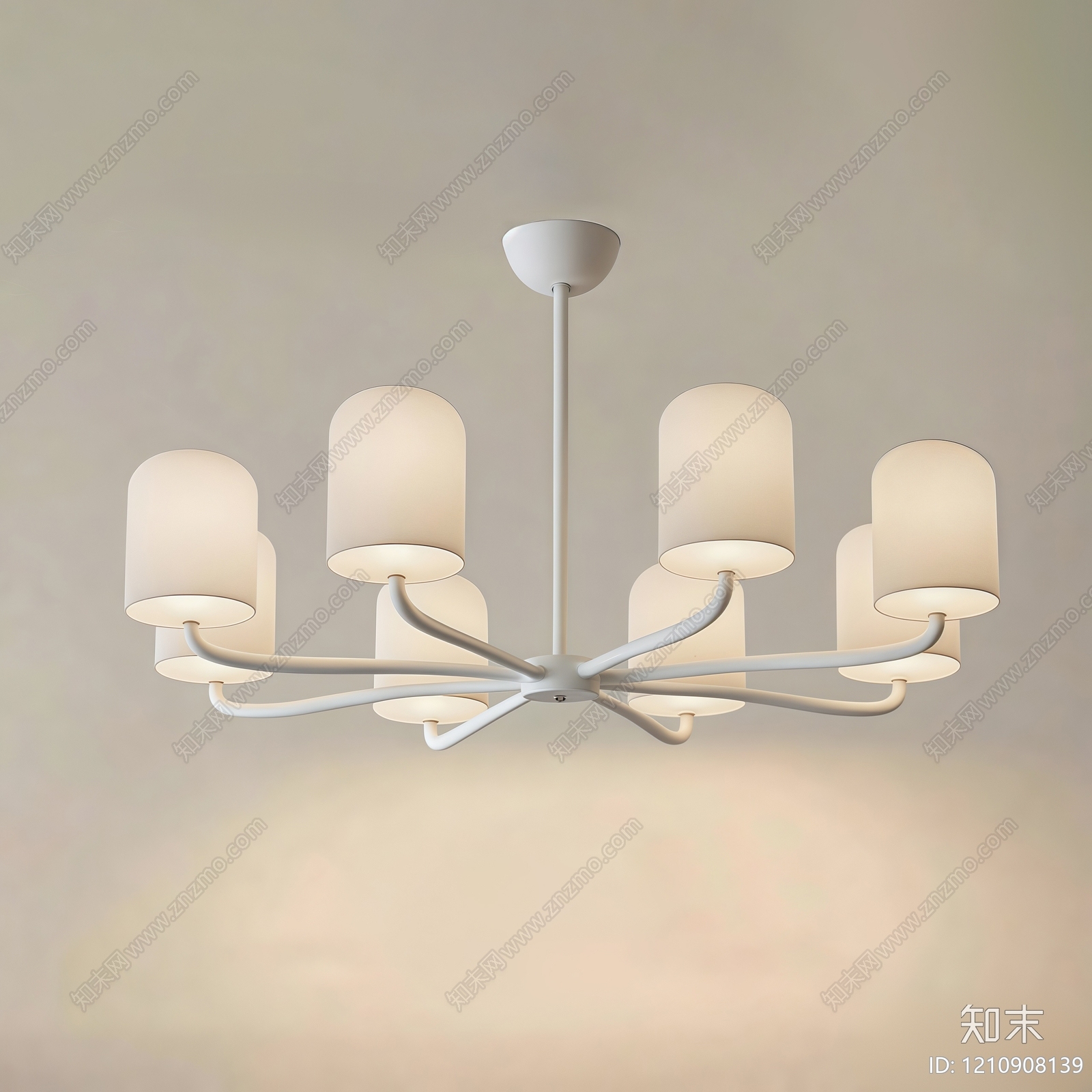 奶油风客厅吊灯3D模型下载【ID:1210908139】