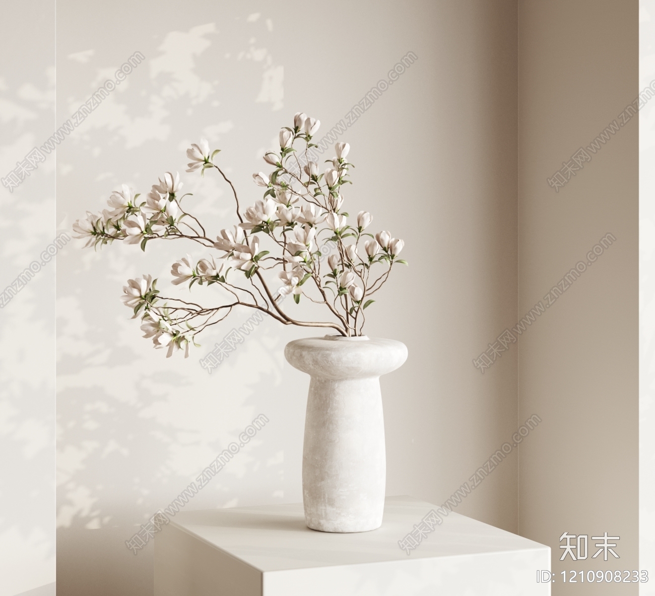 奶油风花瓶SU模型下载【ID:1210908233】