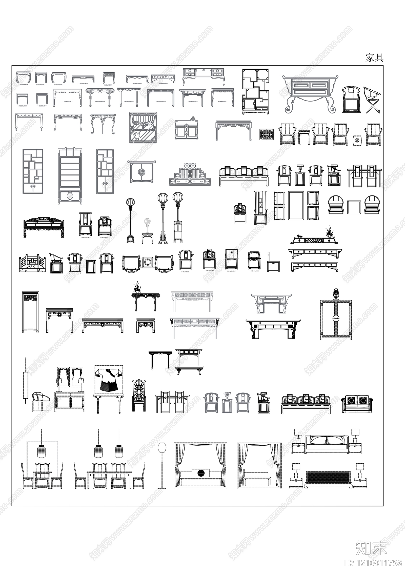 中式其他图库施工图下载【ID:1210911758】
