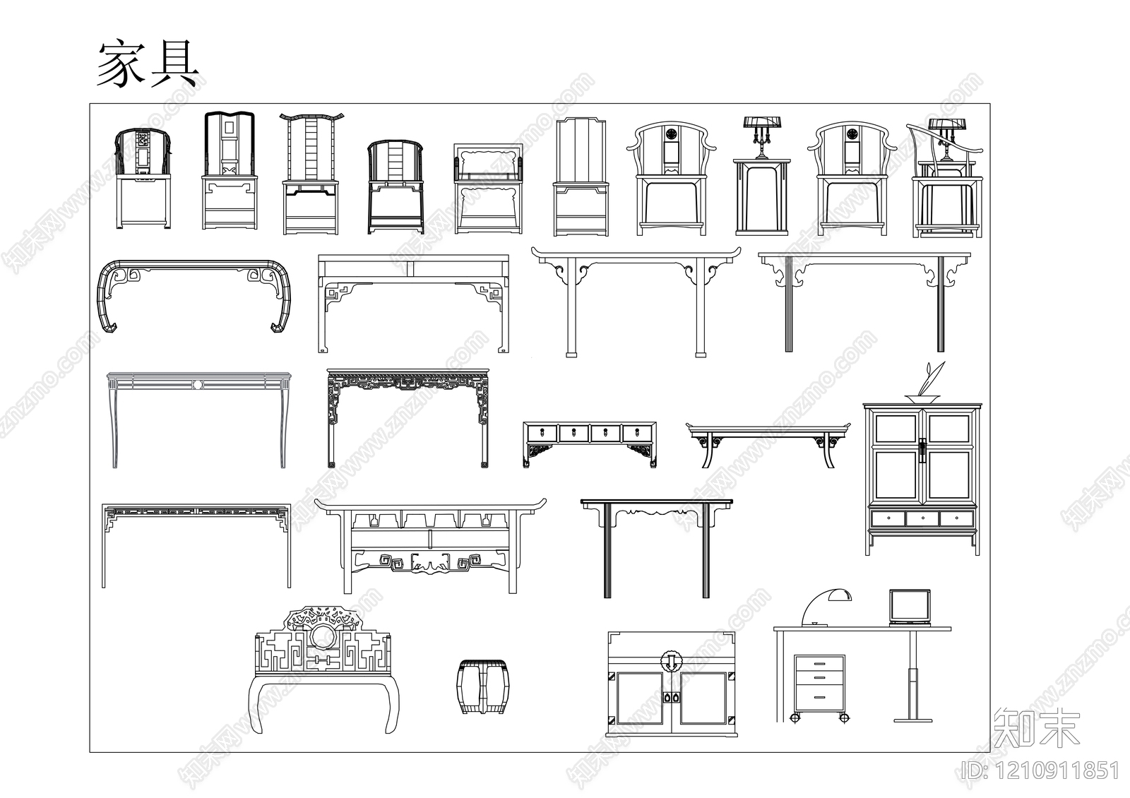 中式其他图库施工图下载【ID:1210911851】