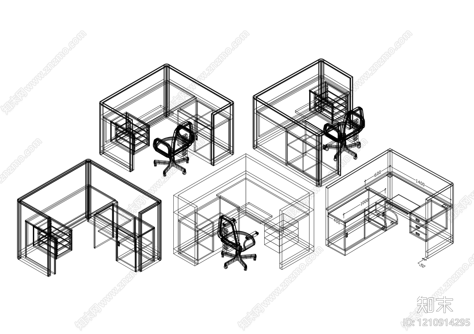 办公家具图库cad施工图下载【ID:1210914295】