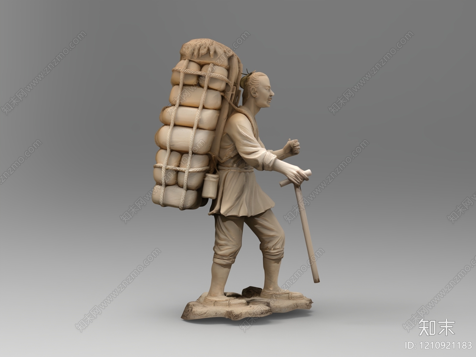 新中式雕塑摆件3D模型下载【ID:1210921183】