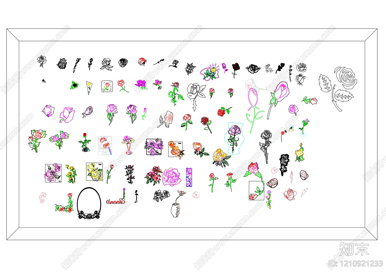 现代花施工图下载【ID:1210921233】