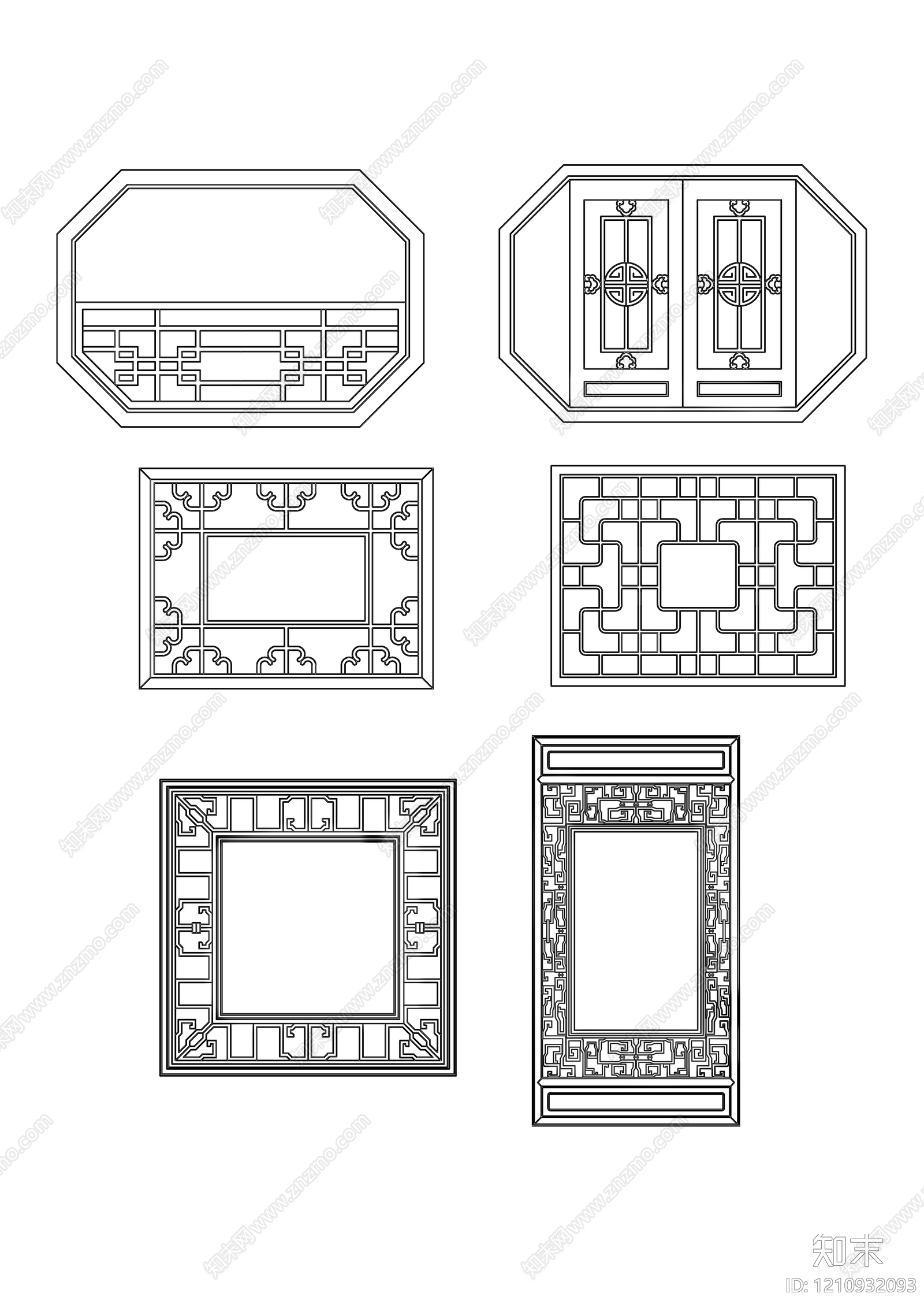 中式窗施工图下载【ID:1210932093】
