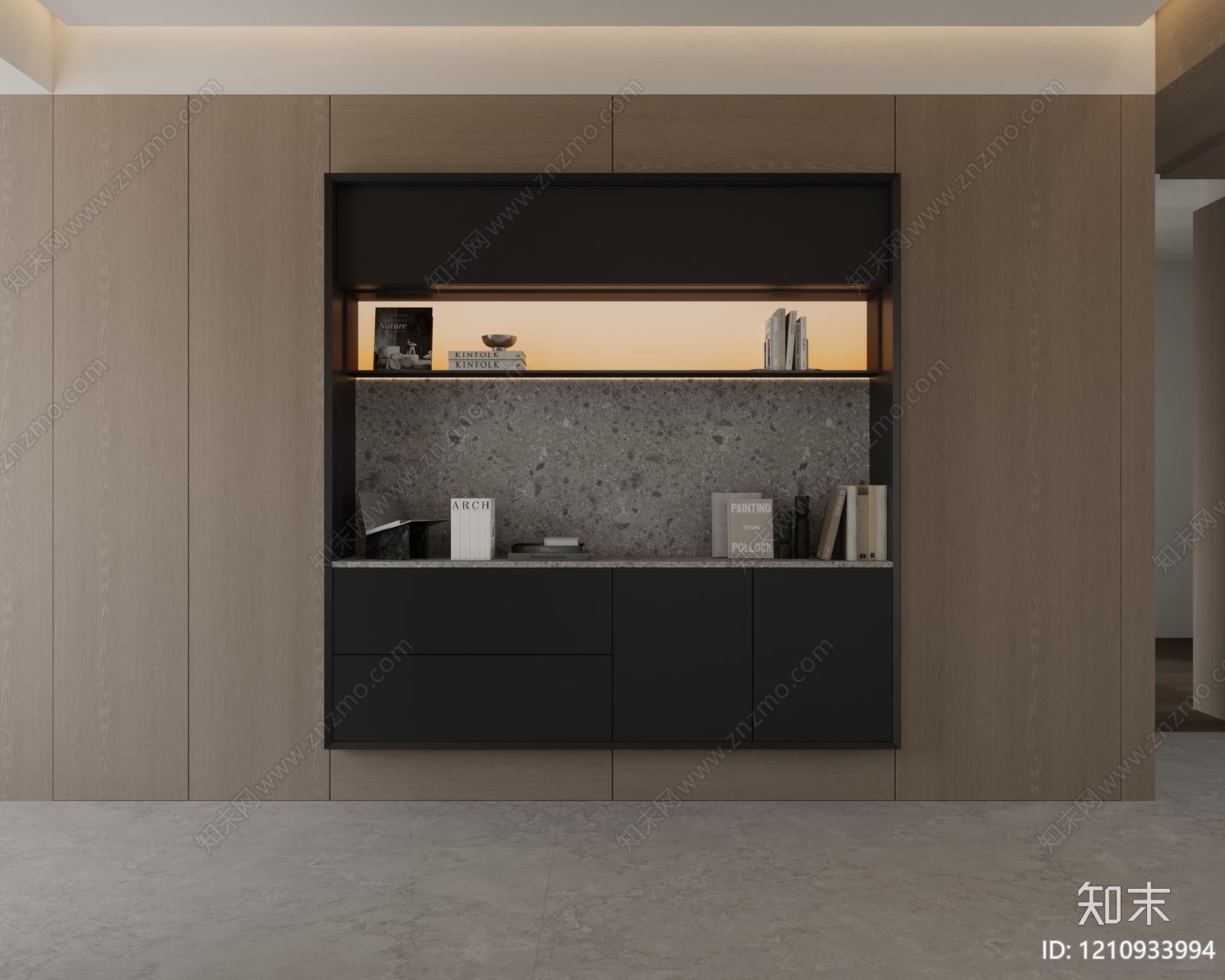 极简餐边柜3D模型下载【ID:1210933994】