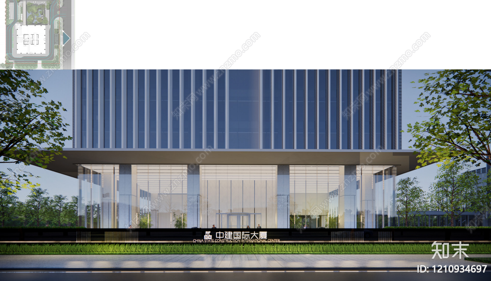 现代办公楼景观下载【ID:1210934697】