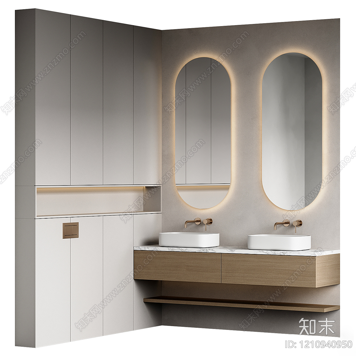 现代简约浴室柜3D模型下载【ID:1210940950】