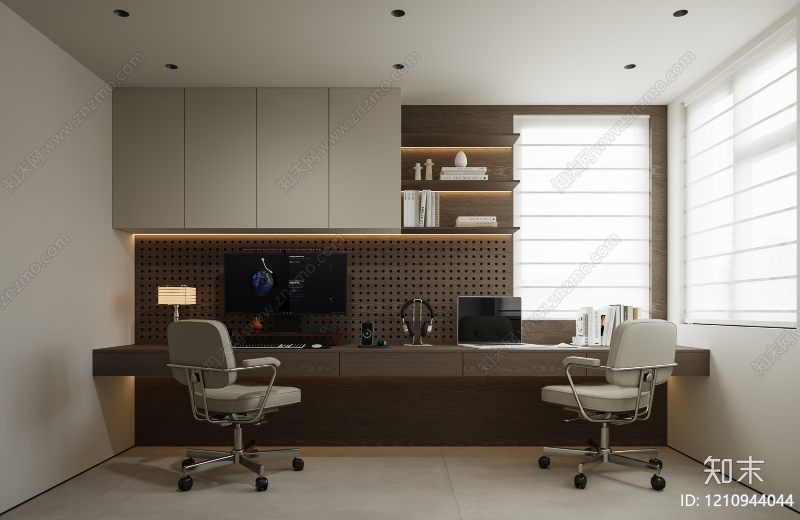 现代简约书房3D模型下载【ID:1210944044】