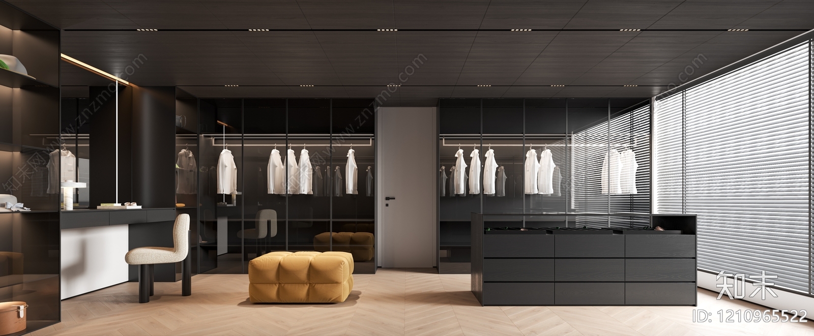 极简衣帽间3D模型下载【ID:1210965522】
