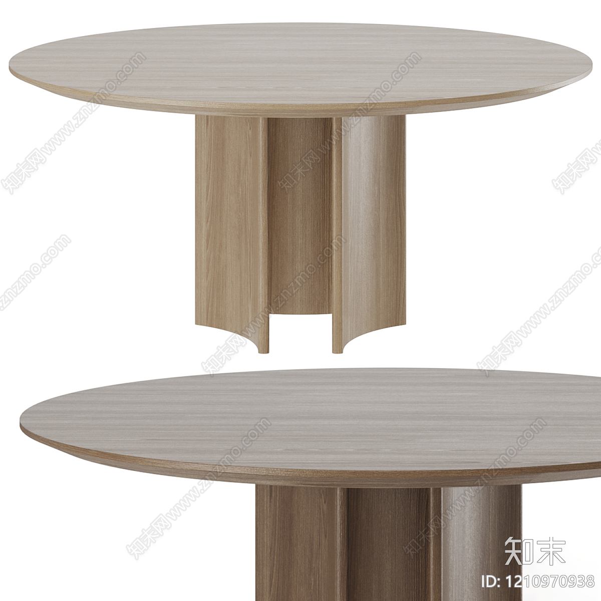 原木风餐桌3D模型下载【ID:1210970938】