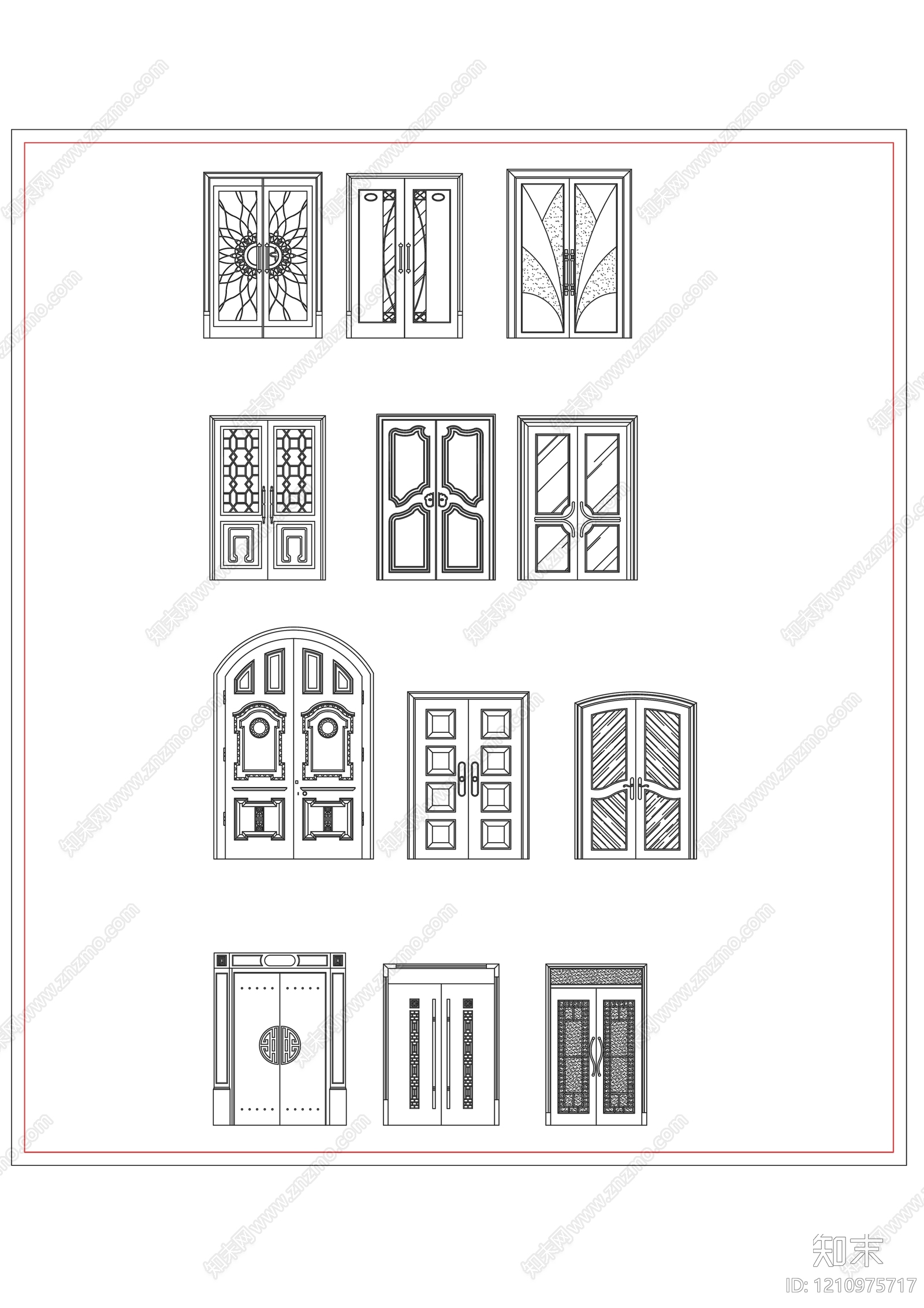 欧式窗施工图下载【ID:1210975717】