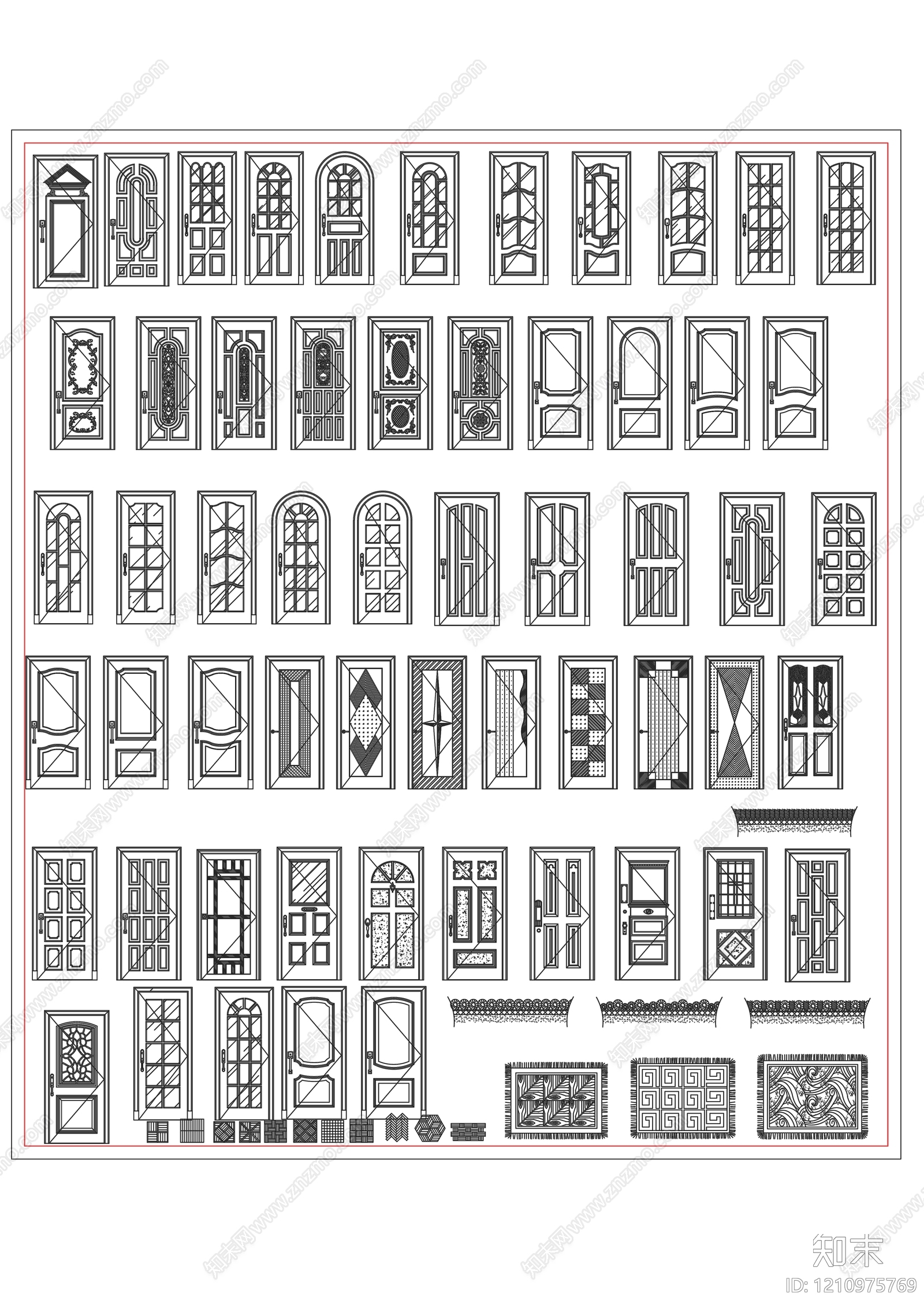 欧式门施工图下载【ID:1210975769】