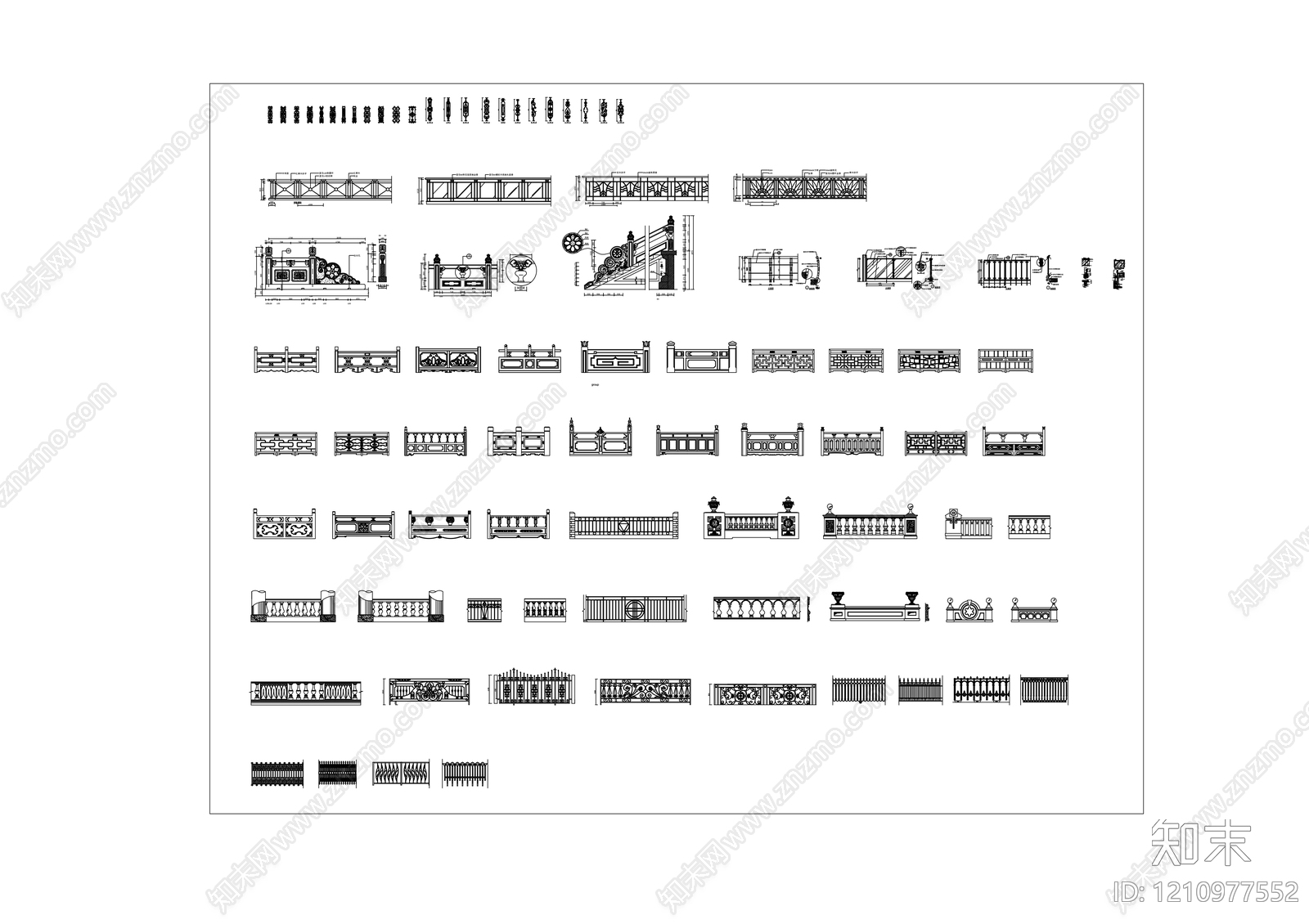 欧式栏杆施工图下载【ID:1210977552】
