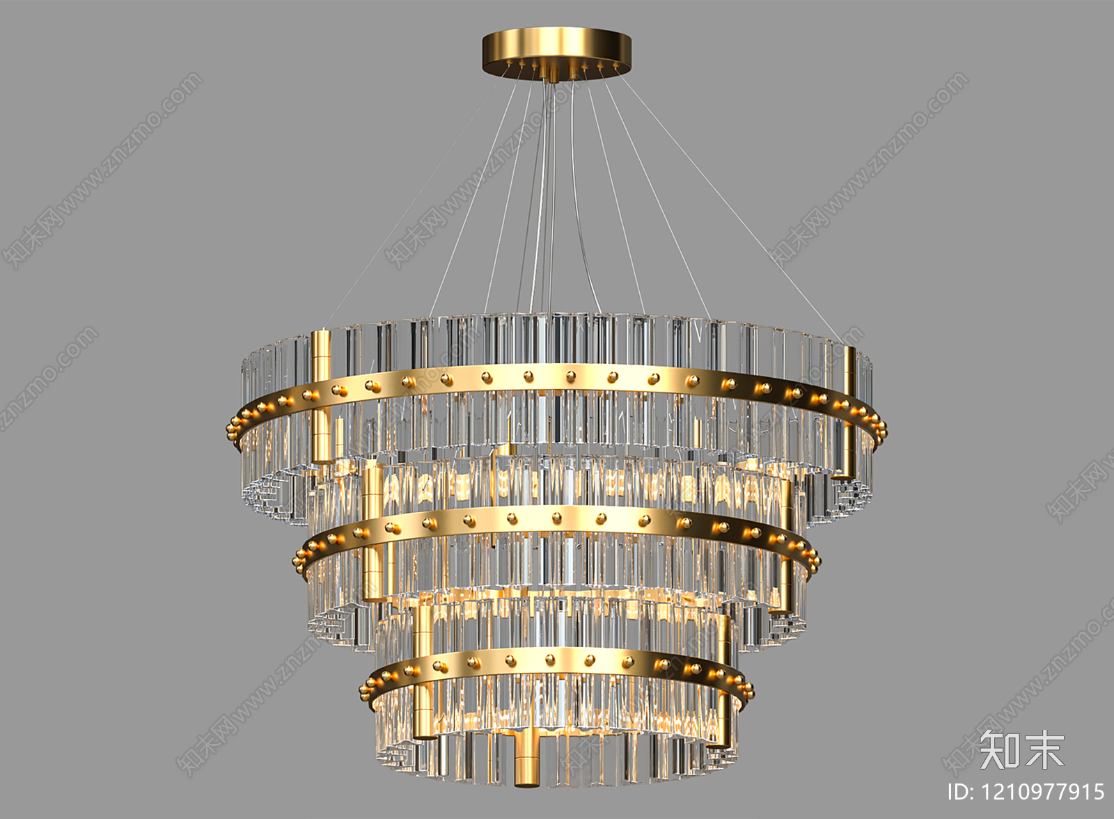 意式轻奢水晶吊灯3D模型下载【ID:1210977915】