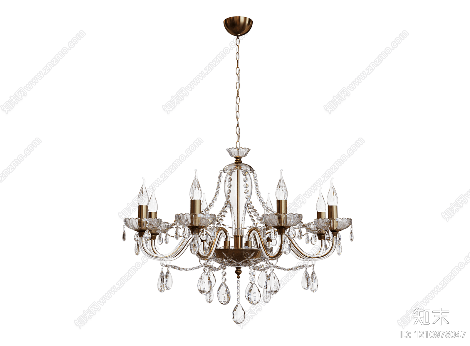 法式水晶吊灯3D模型下载【ID:1210978047】