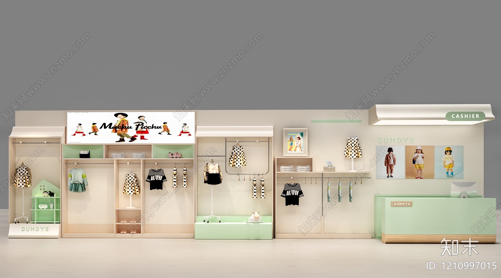 奶油风服装店3D模型下载【ID:1210997015】