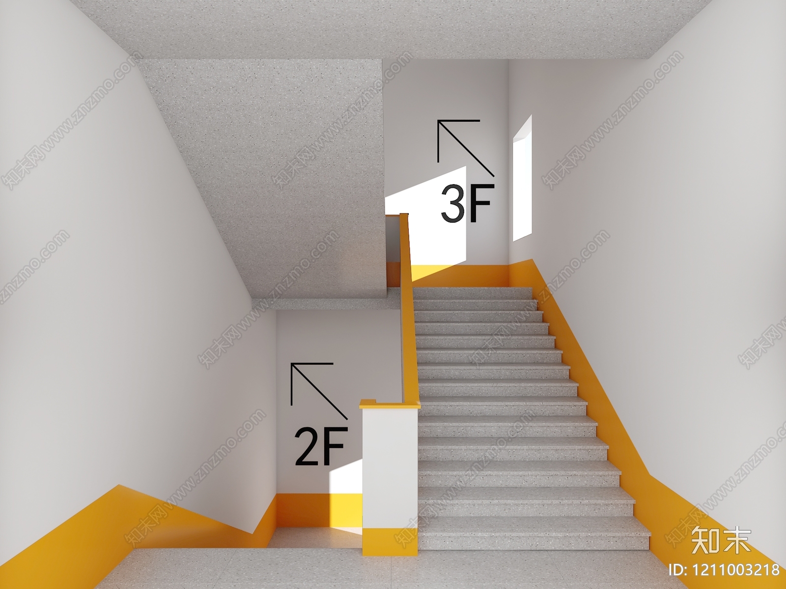 极简主义楼梯间SU模型下载【ID:1211003218】