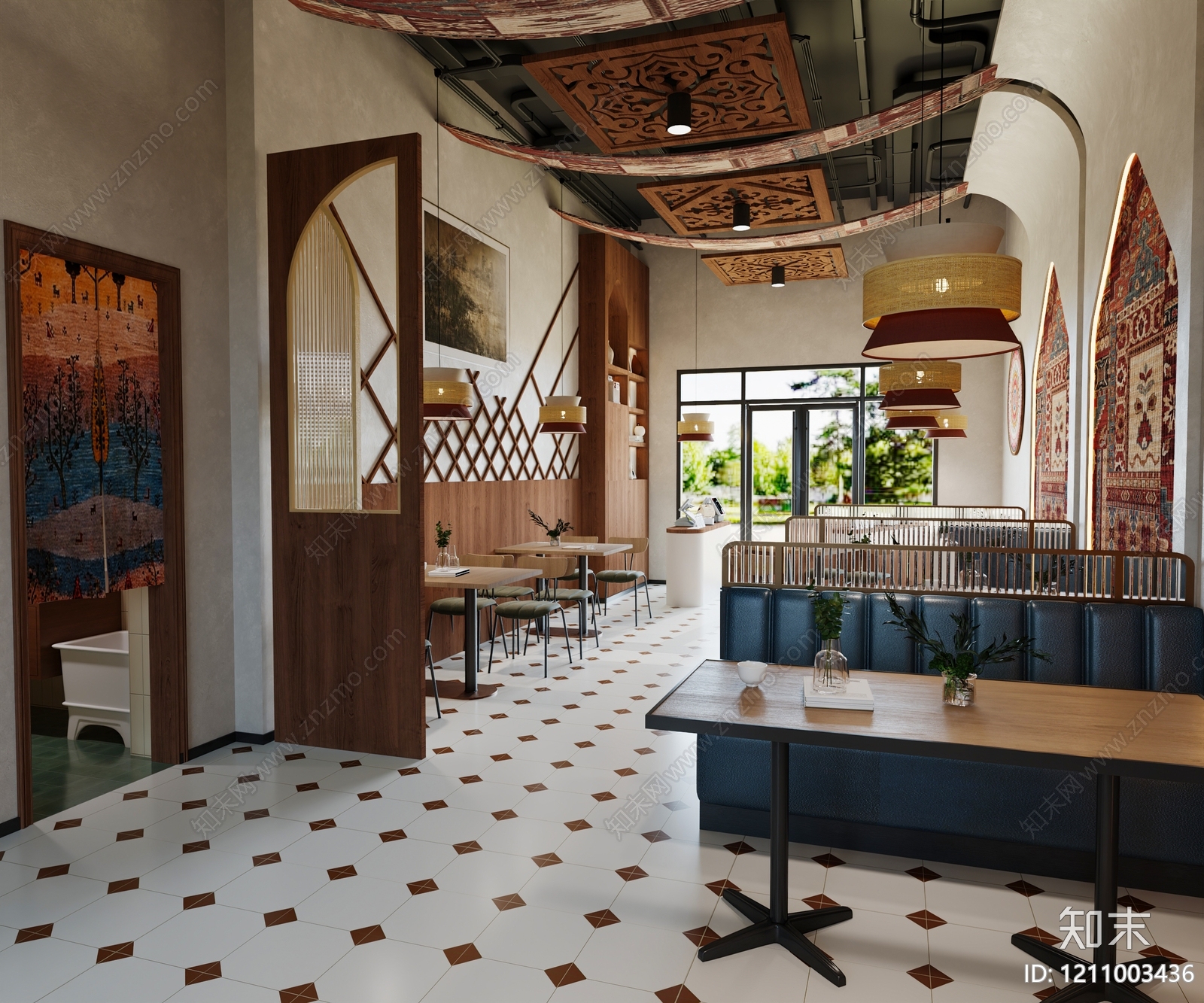 新民族风其他餐饮空间3D模型下载【ID:1211003436】