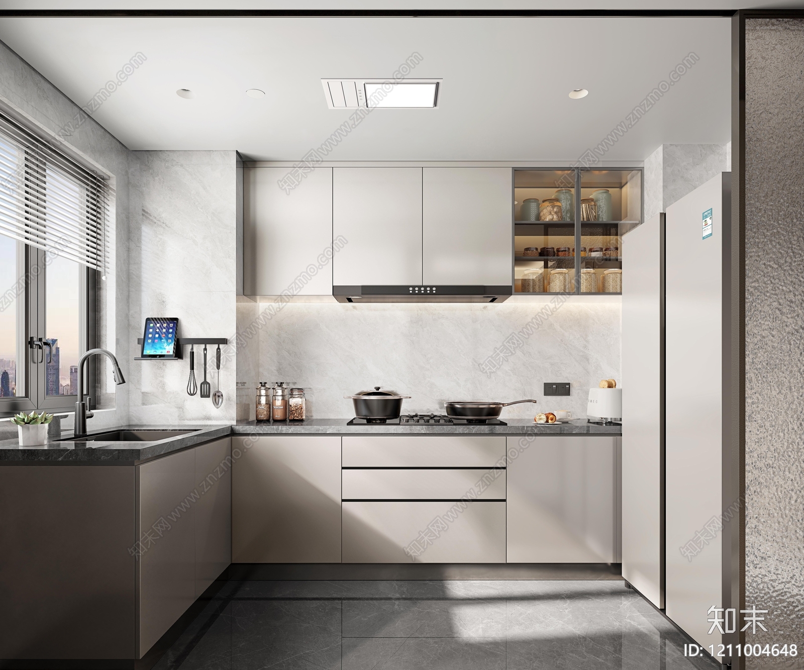 现代厨房施工图下载【ID:1211004648】