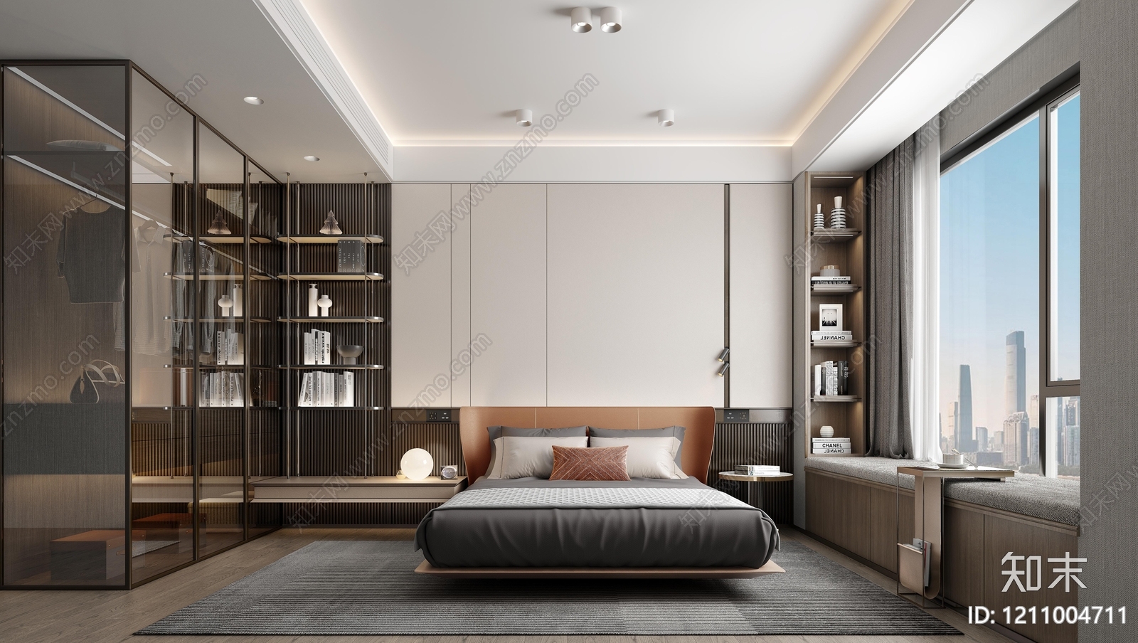 现代卧室施工图下载【ID:1211004711】