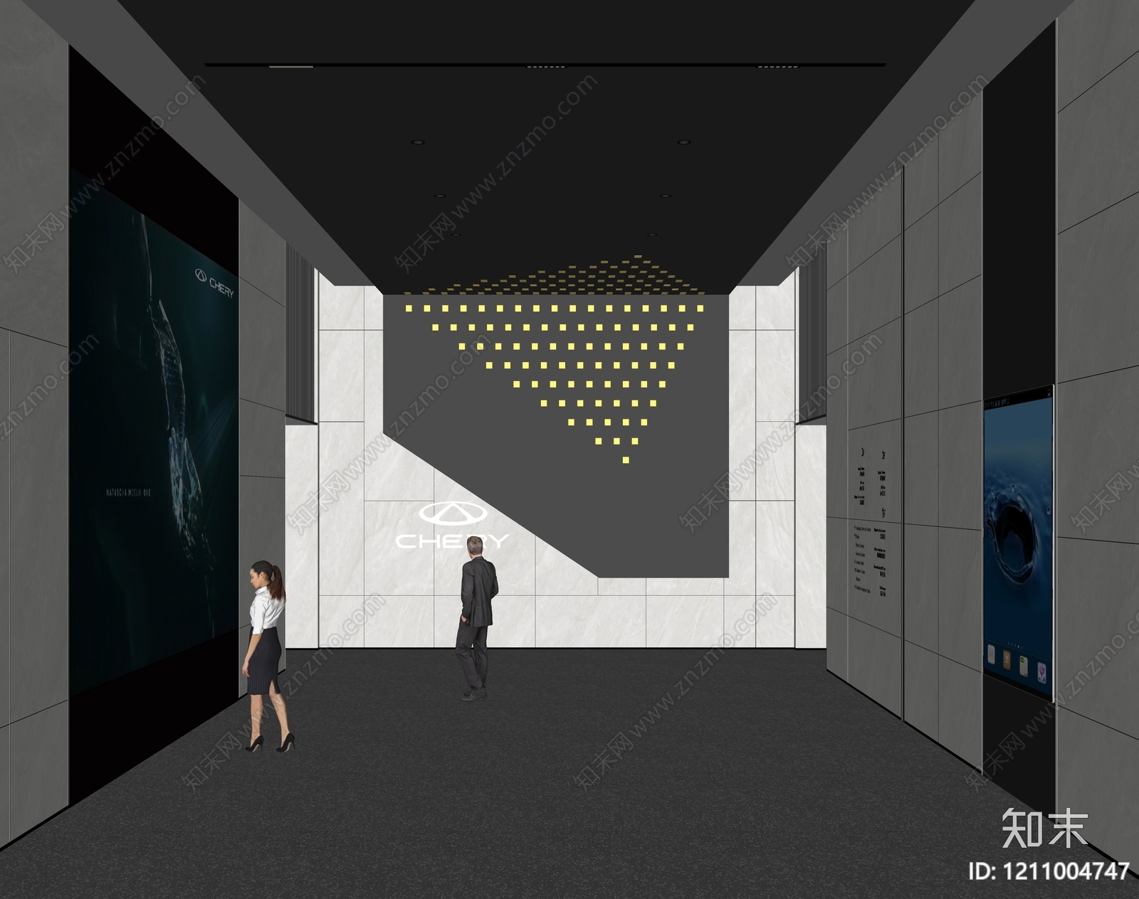 现代简约汽车展厅SU模型下载【ID:1211004747】