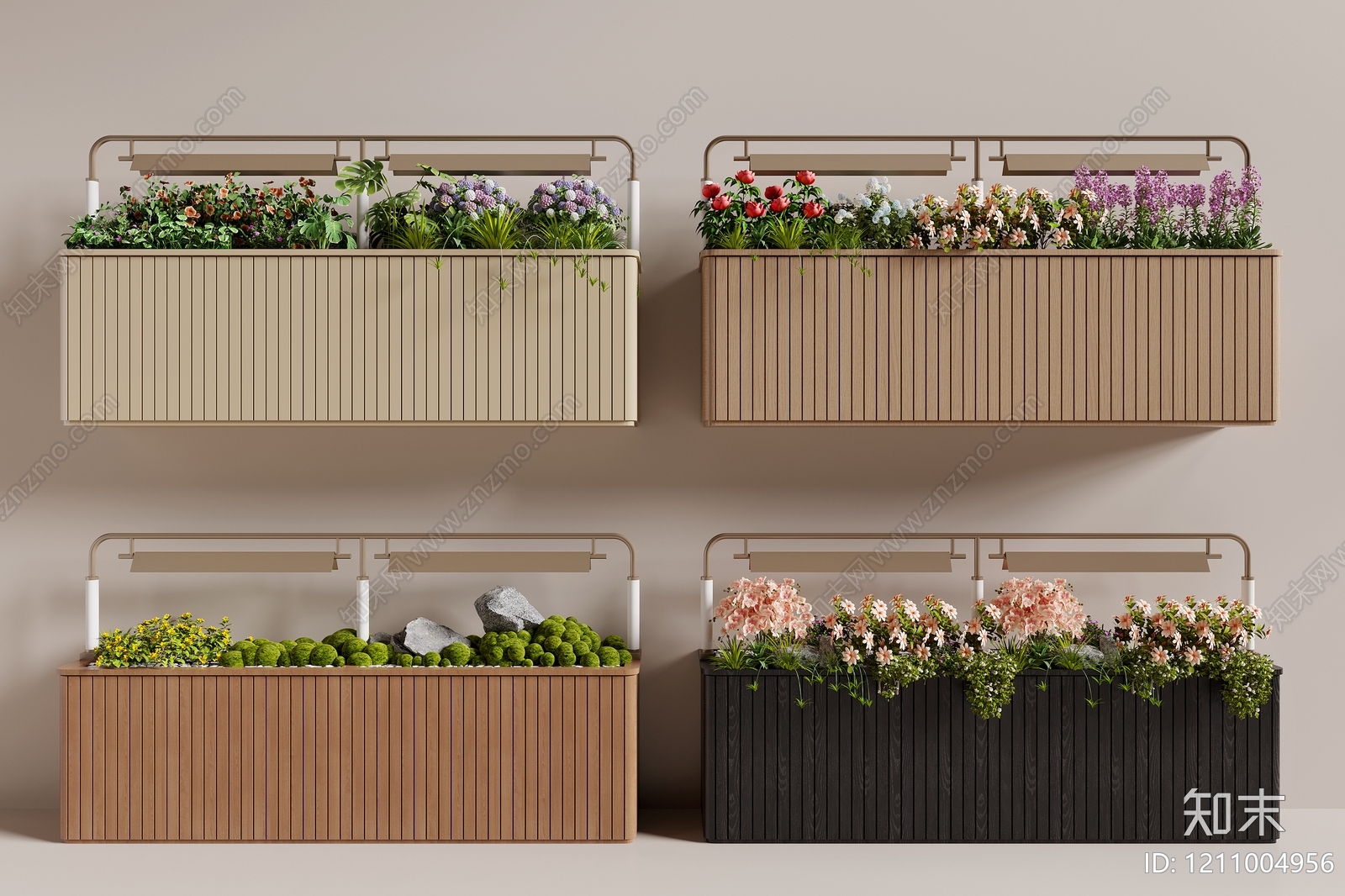 现代简约花钵花器SU模型下载【ID:1211004956】