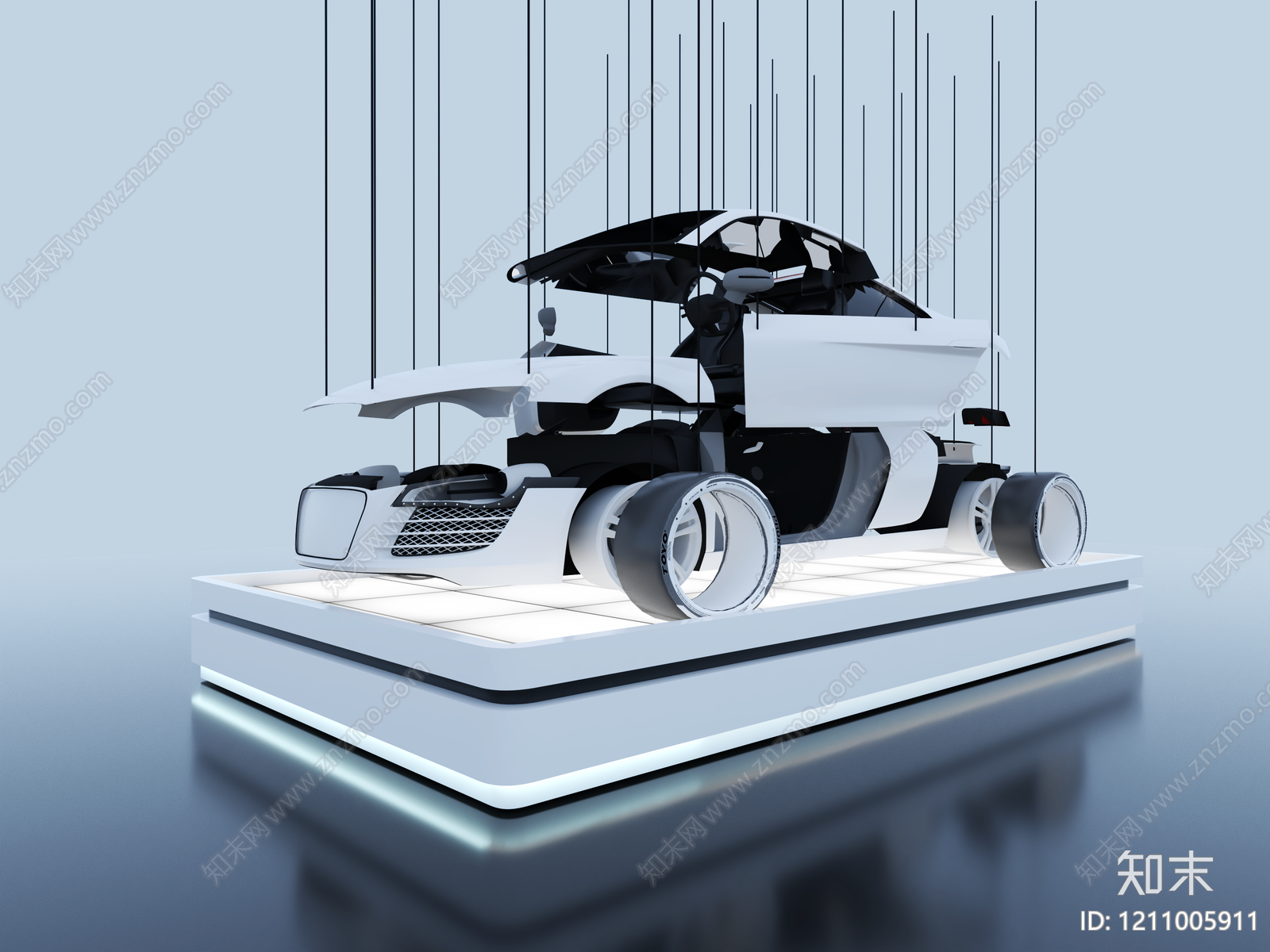 极简主义汽车展台SU模型下载【ID:1211005911】